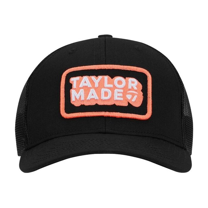 TaylorMade TaylorMade Ventura Retro Trucker Gorra de Golf 2025 - Negro Naranja