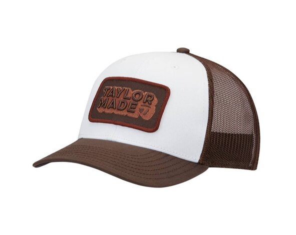 TaylorMade TaylorMade Ventura Retro Trucker Gorra de Golf 2025 - Marrón Blanco