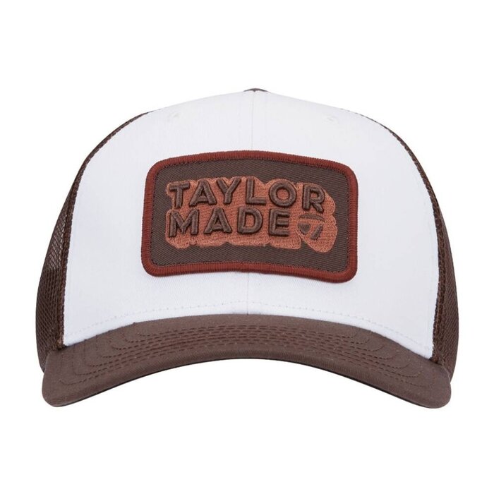 TaylorMade TaylorMade Ventura Retro Trucker Gorra de Golf 2025 - Marrón Blanco