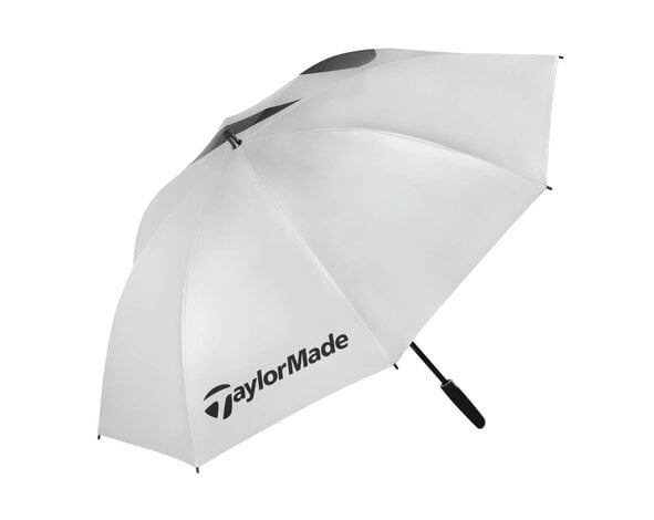 TaylorMade Taylormade 60" Double Canopy Sunbrella Paraguas de golf 2025 - Plata Negro