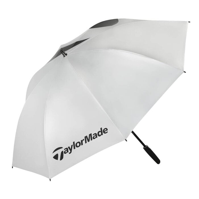 TaylorMade TaylorMade 60" Double Canopy Sunbrella Golf Umbrella 2025 - Silver Black