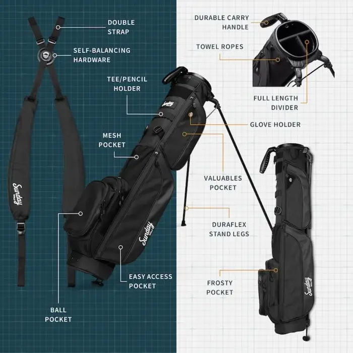 Sunday Golf Sunday Golf Loma XL Stand Bag - Cobalt Blue