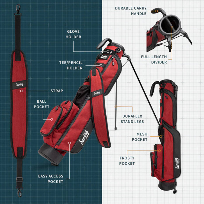 Sunday Golf Sunday Golf Loma Stand Bag 2025 - Burgundy