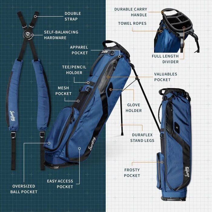 Sunday Golf Sunday Golf El Camino Stand Bag 2025 - Cobalt Blue