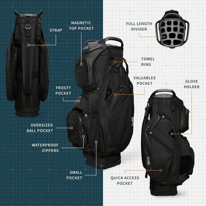 Sunday Golf Sunday Golf Big Rig Bolsa de golf carro 2025 - Negro
