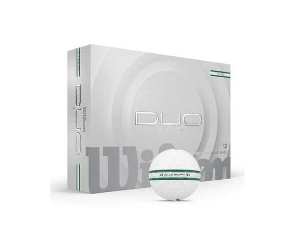 Wilson Wilson DUO Soft TRK360 Bolas de golf 2025 - Blanco Verde - 12 Unidades