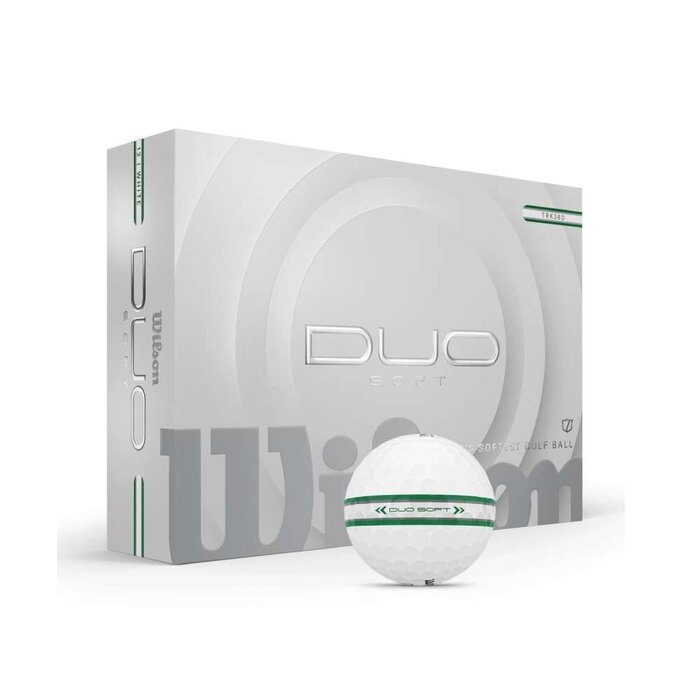 Wilson Wilson DUO Soft TRK360 Bolas de golf 2025 - Blanco Verde - 12 Unidades