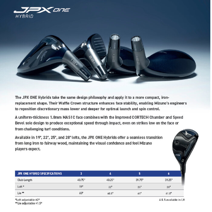 Mizuno Mizuno JPX One Híbrido 2026 - Project-X Denali Blue Frost Shaft