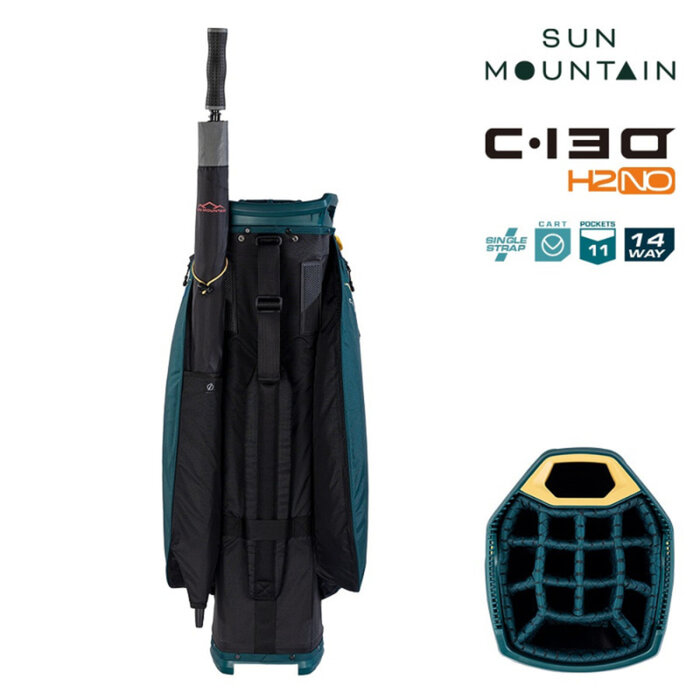 Sun Mountain Sun Mountain C130 H2NO Waterproof Bolsa de golf carro - Petróleo
