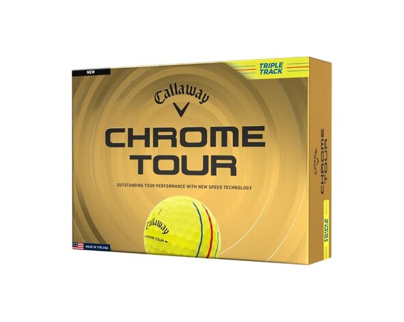 Callaway Callaway Chrome Tour Triple Track Bolas de golf 2026 - Amarillo - 12 Unidades