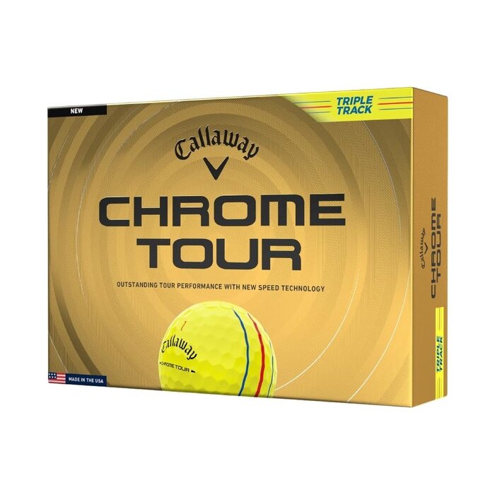 Callaway Callaway Chrome Tour Triple Track Bolas de golf 2026 - Amarillo - 12 Unidades