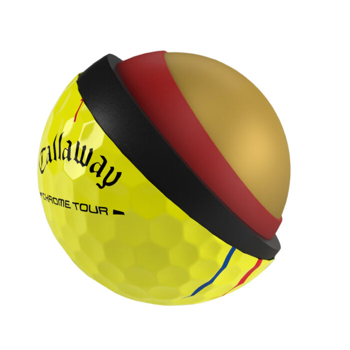 Callaway Callaway Chrome Tour Triple Track Bolas de golf 2026 - Amarillo - 12 Unidades