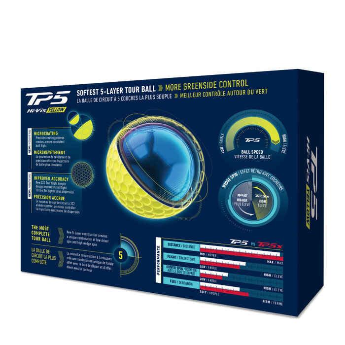 TaylorMade TaylorMade TP5 Pelotas de golf 2026 - Amarillo - 12 unidades