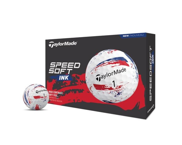 TaylorMade TaylorMade SpeedSoft Ink Golf Balls 2026 - Blue Red - 12 Pack