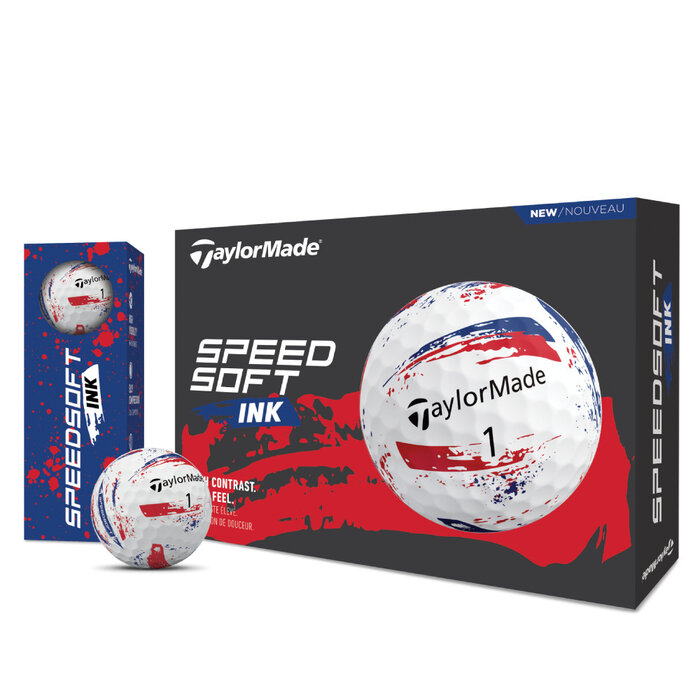TaylorMade TaylorMade SpeedSoft Ink Golf Balls 2026 - Blue Red - 12 Pack