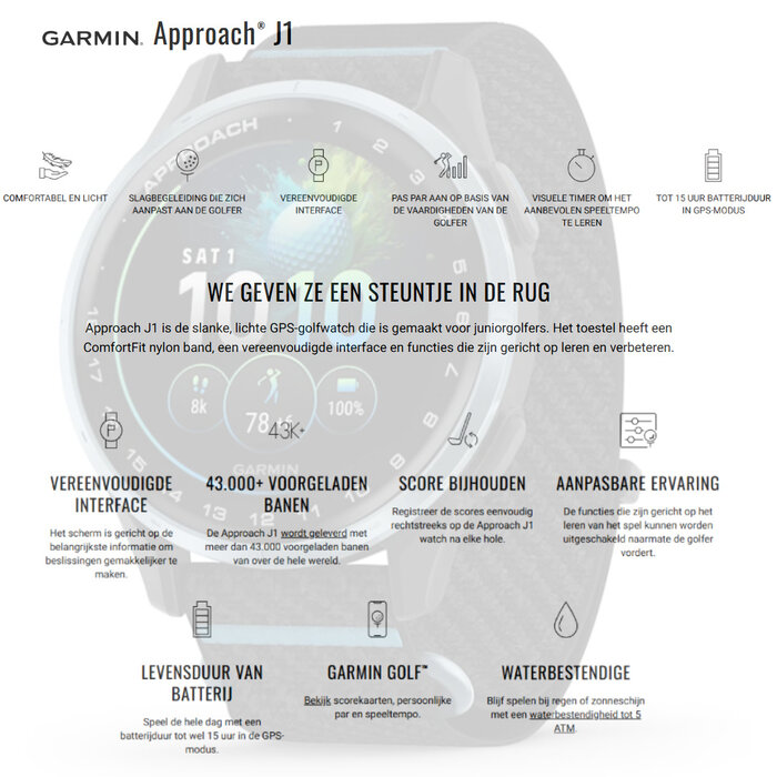 Garmin Garmin Approach J1 Junior Reloj de golf GPS 2026 - Morado
