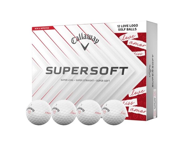 Callaway Callaway SuperSoft 2025 Pelotas de Golf San Valentín - Blanco - 12 Unidades