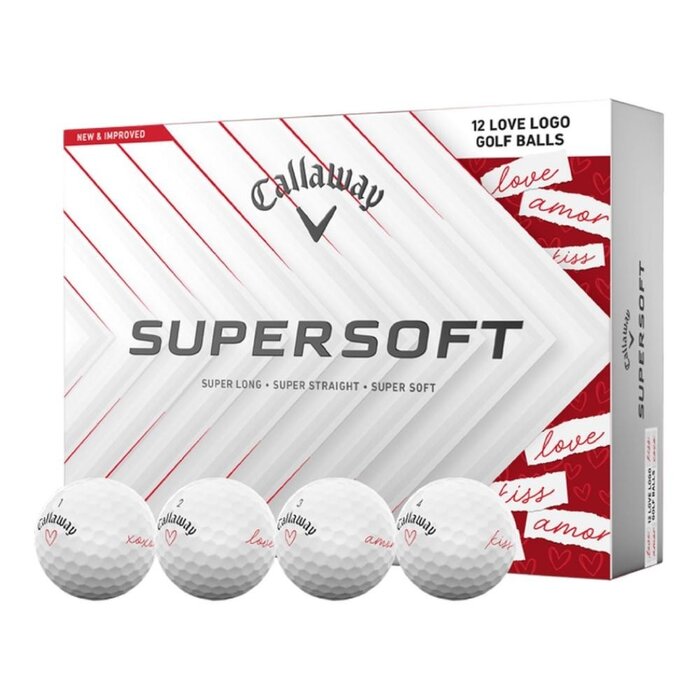 Callaway Callaway SuperSoft 2025 Pelotas de Golf San Valentín - Blanco - 12 Unidades