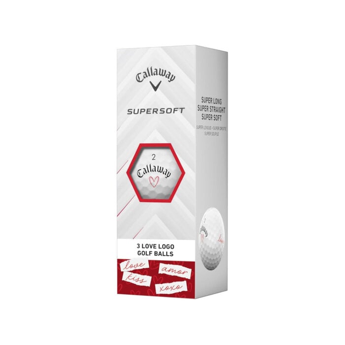 Callaway Callaway SuperSoft 2025 Valentine Golf Balls - White - 12-Pack