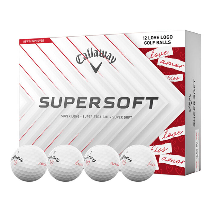 Callaway Callaway SuperSoft 2025 Pelotas de Golf San Valentín - Blanco - 12 Unidades