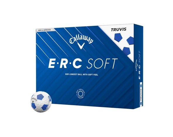 Callaway Callaway ERC Soft Truvis Pelotas de Golf 2025 - Blanco Azul - 12 Unidades