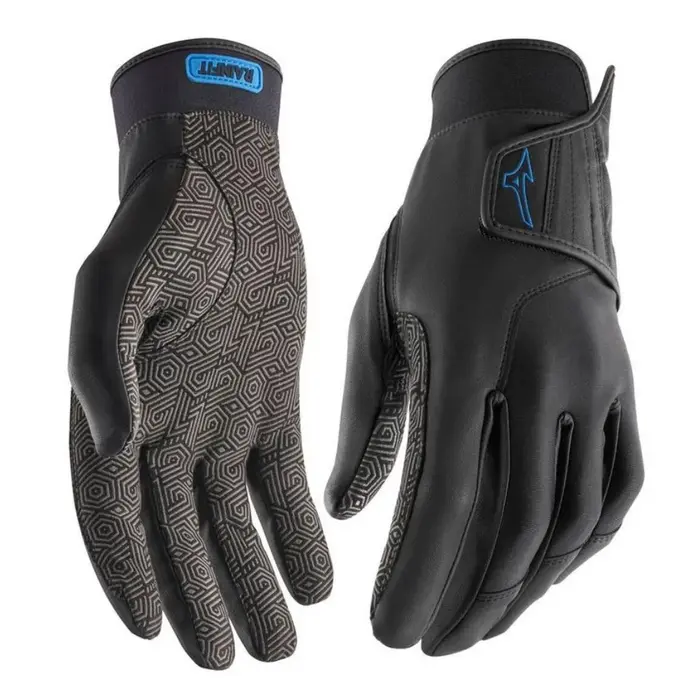 Mizuno Mizuno RainFit Guantes de golf para hombre (Par) - Negro