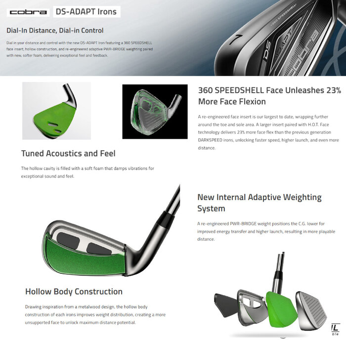 Cobra Cobra DS-Adapt Irons 5-PW 2025 (steel shaft)