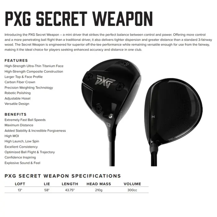 PXG PXG Secret Weapon 300cc Mini Driver 2025 - LEFT
