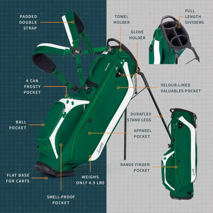Sunday Golf Sunday Golf Ryder Stand Bag - Evergreen