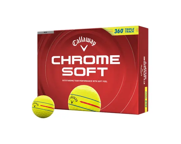 Callaway Callaway Chrome Soft 360 Triple Track Pelotas de Golf 2026 - Amarillo - 12 Unidades