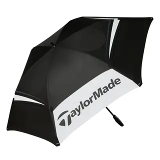 TaylorMade Taylormade 68" Paraguas de Golf Tour de Doble Toldo - Negro Blanco Gris
