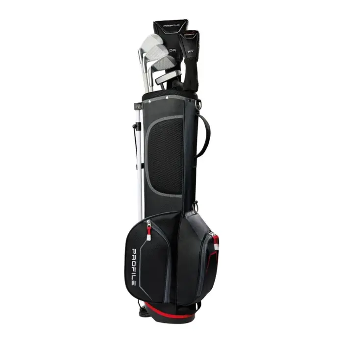 Wilson Wilson Profile Set de Golf Junior de 9 Piezas | Bolsa de golf trípode - Negro Gris (11-14 Años)