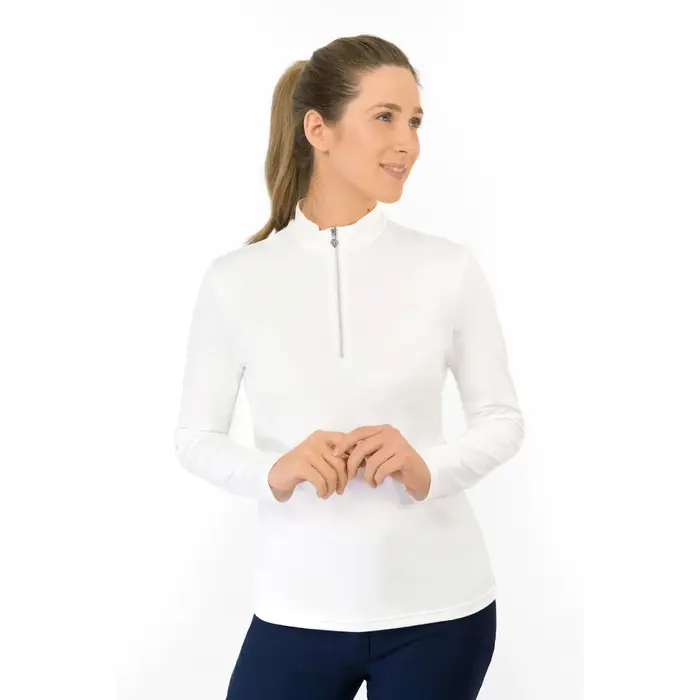 Pure Golf Pure Golf Tranquility2 Camiseta de Golf de Manga Larga con Cremallera - Blanco