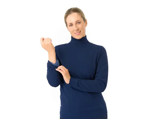 Pure Golf Pure Golf Sarah Roll Neck Sweater with Fur Lining - Navy