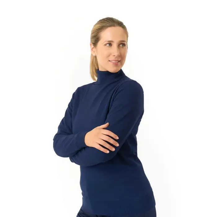 Pure Golf Pure Golf Sarah Roll Neck Sweater with Fur Lining - Navy