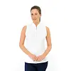 Pure Golf Bloom2 Sleeveless Polo Golf Shirt - White