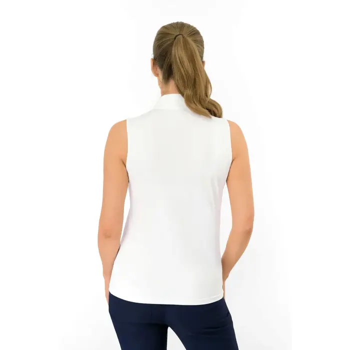 Pure Golf Pure Golf Bloom2 Sleeveless Polo Golf Shirt - White