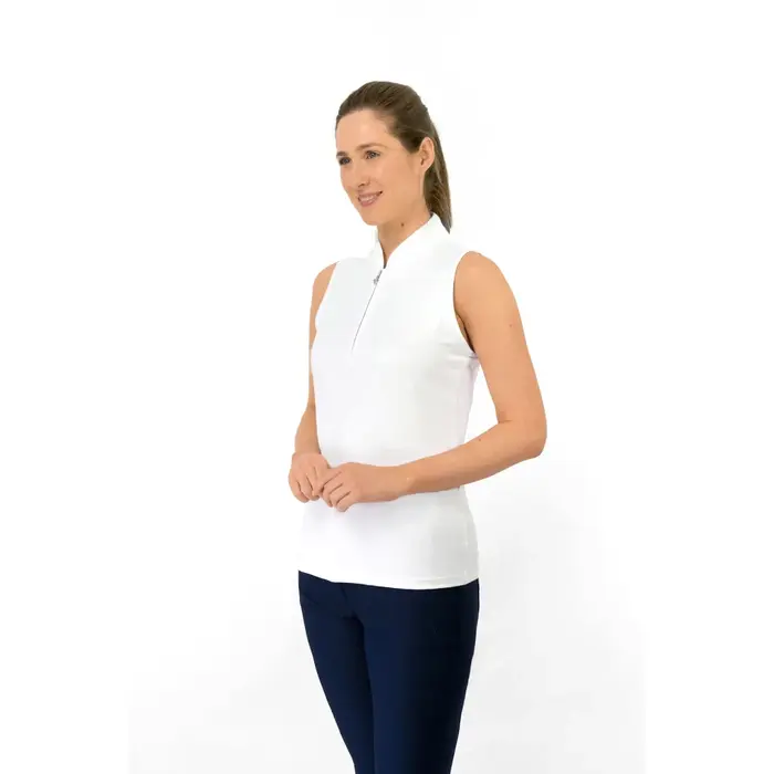 Pure Golf Pure Golf Bloom2 Sleeveless Polo Golf Shirt - White