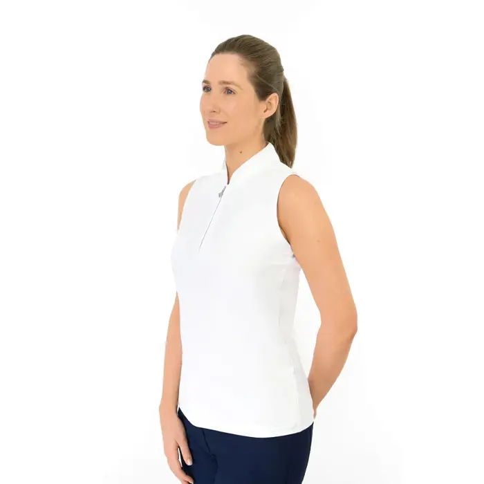 Pure Golf Pure Golf Bloom2 Sleeveless Polo Golf Shirt - White