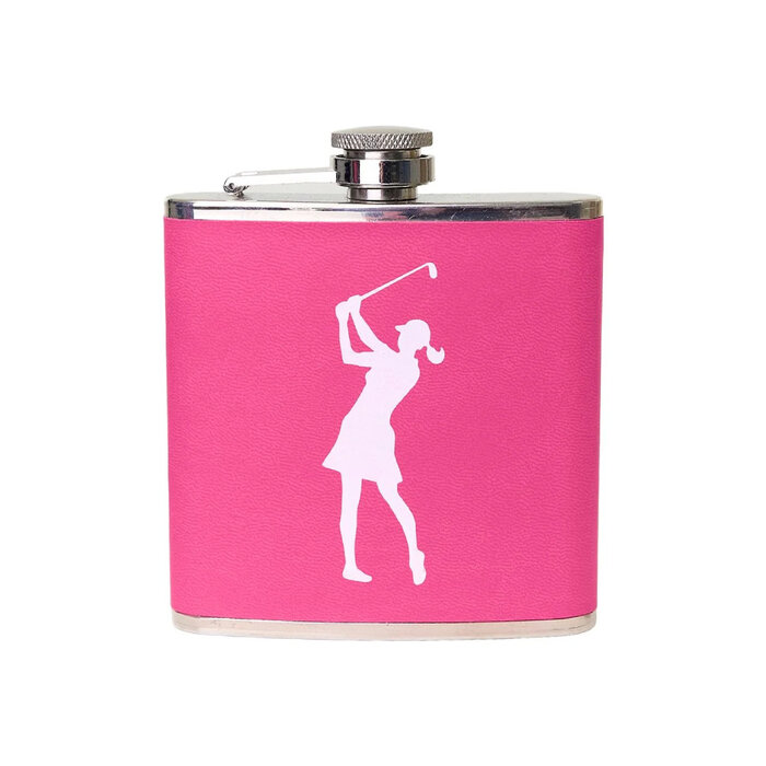 Surprizeshop Surprizeshop 'Lady Golfer' Hip Flask - Pink