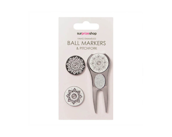 Surprizeshop Surprizeshop Pitchfork & Ball Marker Set - Silver