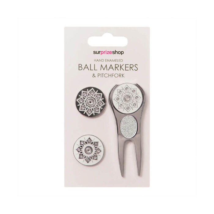 Surprizeshop Surprizeshop Pitchfork & Ball Marker Set - Silver