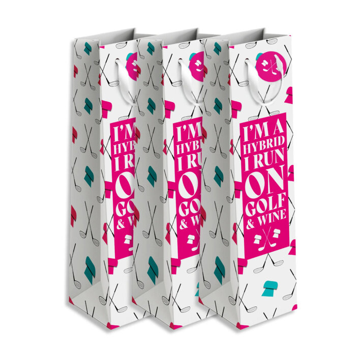 Surprizeshop Surprizeshop 3-Pack Golf Wine Bags - Bright Pink