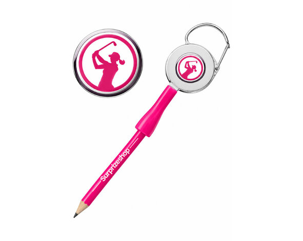 Surprizeshop Surprizeshop 'Lady Golfer'Retractable Golf Pencil - Pink