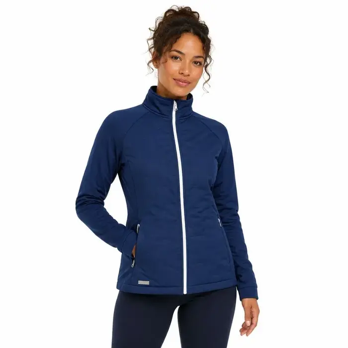 Island Green Island Green Quilted Padded Ladies Jacket - Dark Blue