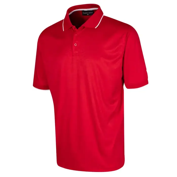 Island Green Island Green Performance Hombre Polo de Golf - Rojo