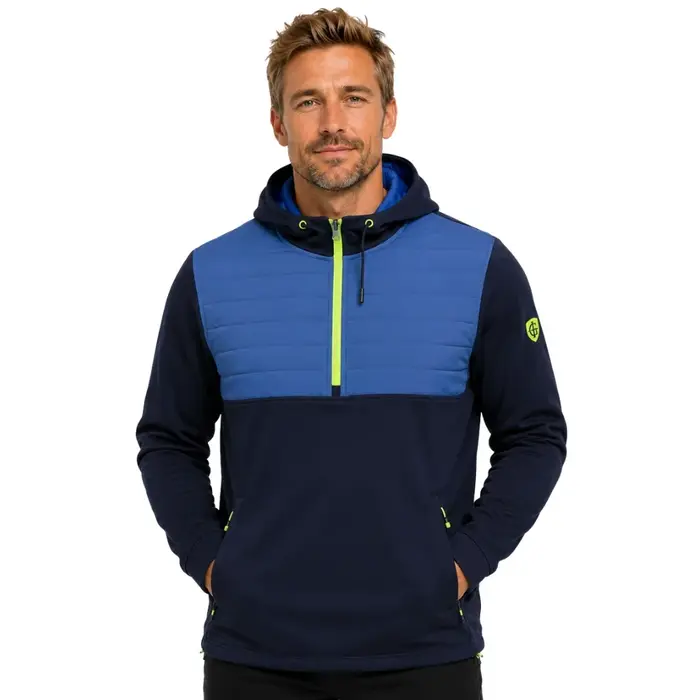 Island Green Island Green Padded Technical Hombre Sudadera con Capucha - Azul Marino Verde
