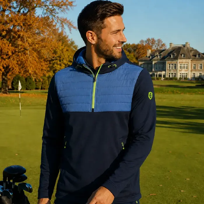Island Green Island Green Padded Technical Men's Hoody - Navy Blue