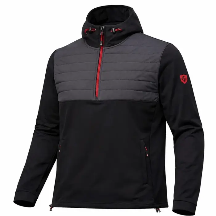 Island Green Island Green Padded Technical Hombre Sudadera con Capucha -Negro Rojo