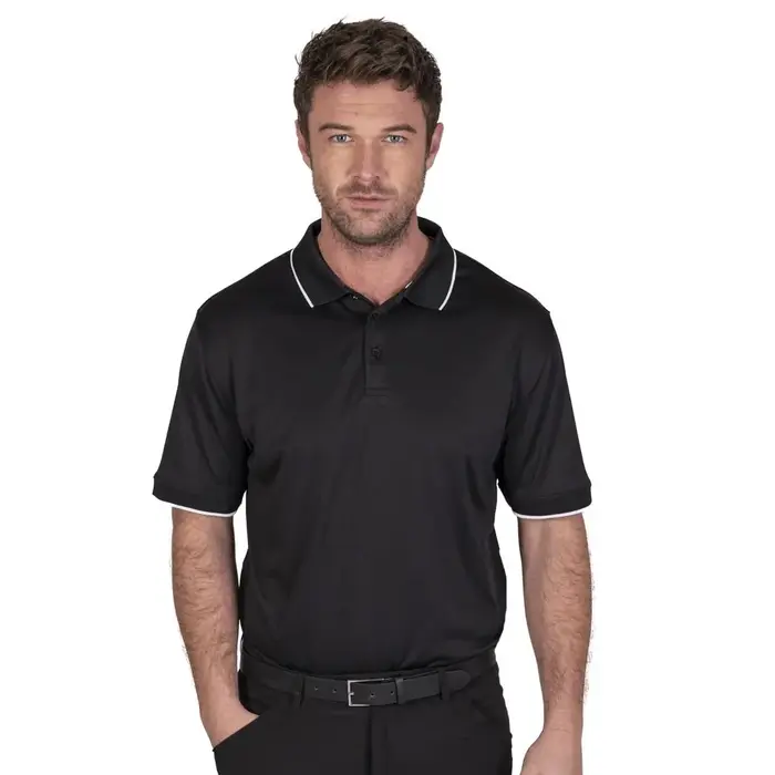 Island Green Island Green Performance Men's Polo Shirt - Black